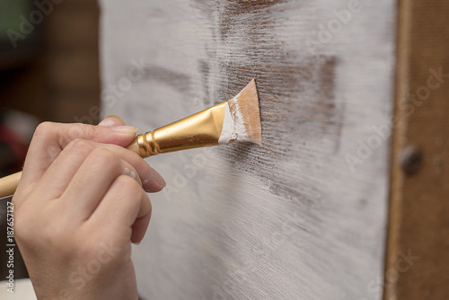 Furniture restoration chalk white paint
