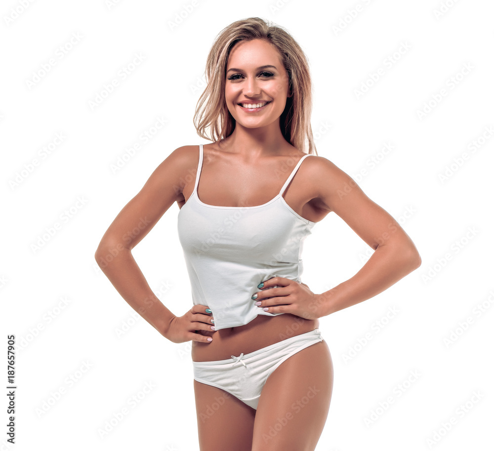 Fototapeta premium Attractive girl isolated