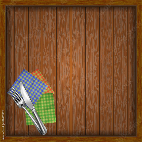 Template for restaurant menu on wooden
