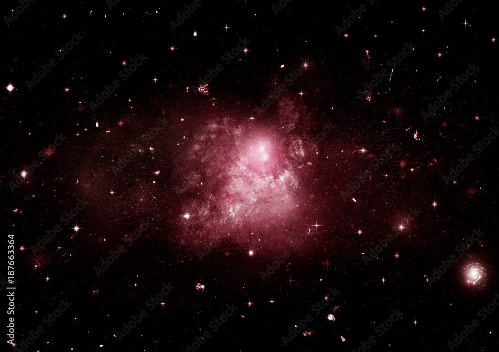 Fototapeta premium Stars, dust and gas nebula in a far galaxy