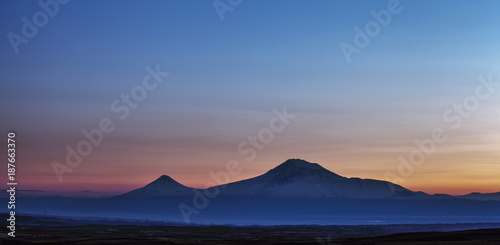 Ararat mountain  at sunset © ARAMYAN
