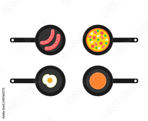 Frying pans with four kinds
