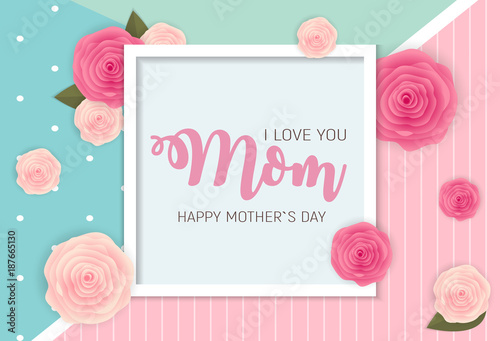 Happy Mother`s Day Background with Flowers. Vector Illustration © olegganko