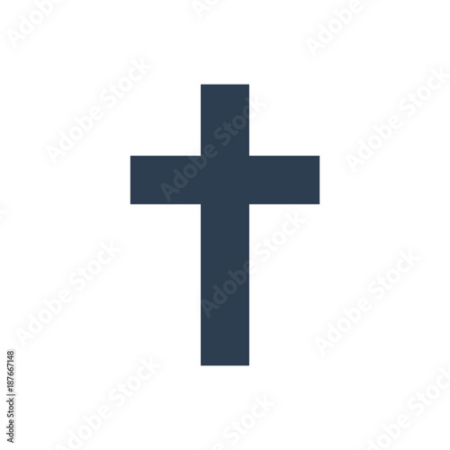 Religion cross icon on white background.
