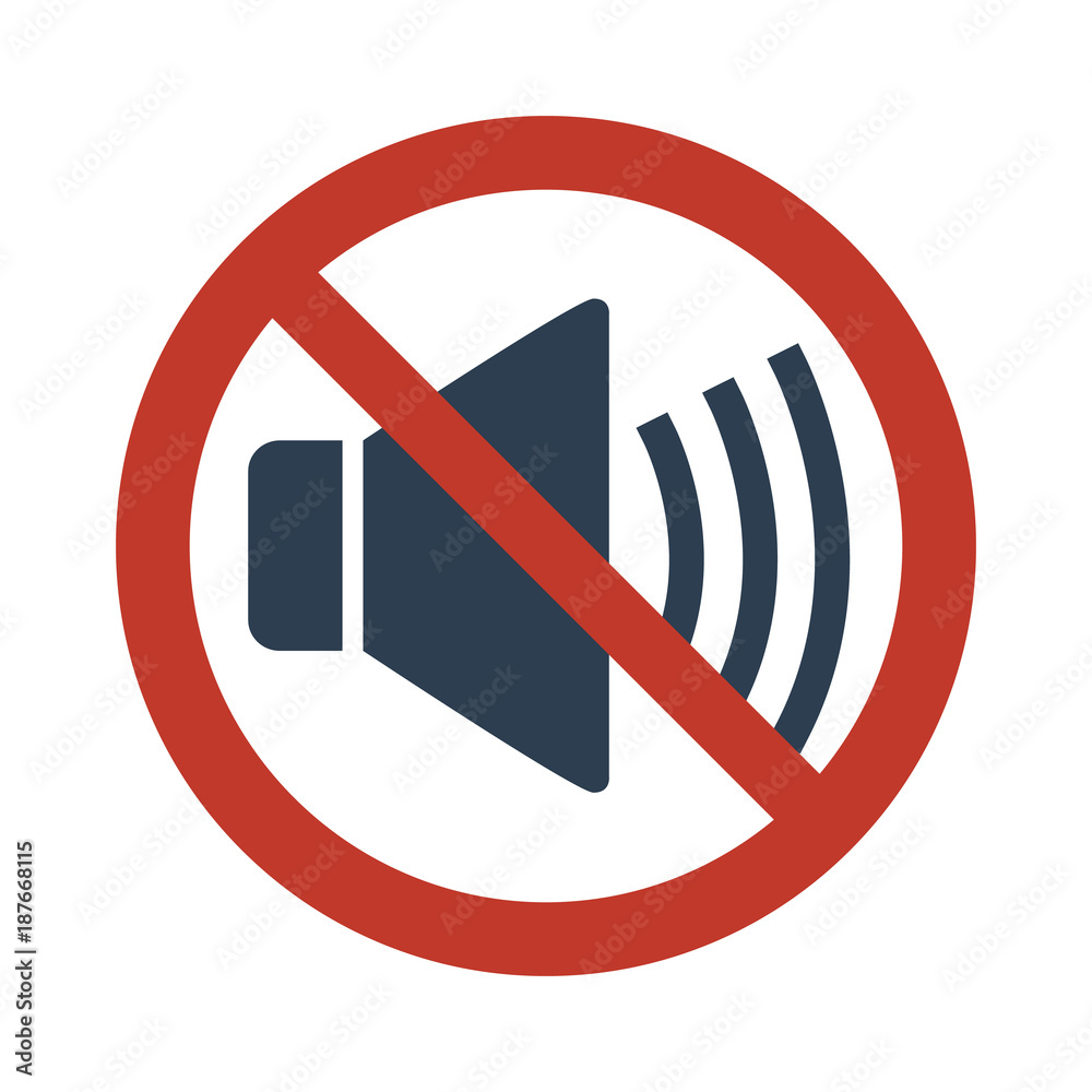 No Sound Sign on white background. No Sound Sign on white background.