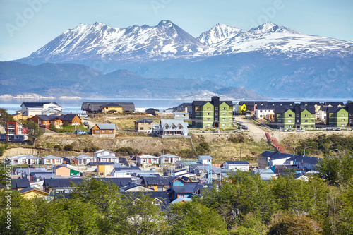 Ushuaia city, capital of Tierra del Fuego, commonly known as the southernmost city in the world, Argentina.