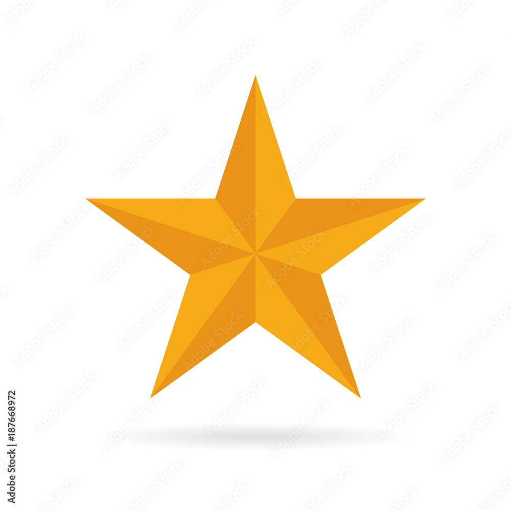 Obraz premium Gold dimensional five pointed star