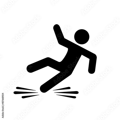 Slippery floor danger pictogram