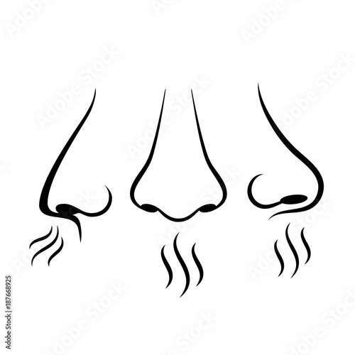Nose breathing vector pictogram