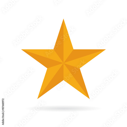 Gold dimensional five pointed star