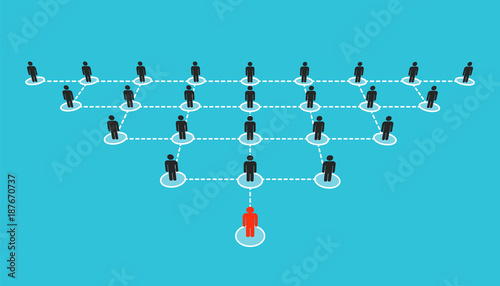 Abstract creative vector illustration of growing connecting people social network scheme isolated on transparent background. Company corporate department team. Art design diagram concept structure