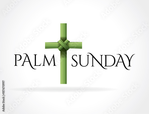 Christian Palm Sunday Cross Theme Illustration