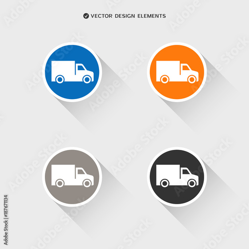 Web design of delivery truck icon © argentum
