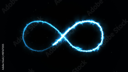 Abstract background with infinity sign. Digital background. 3D rendering photo