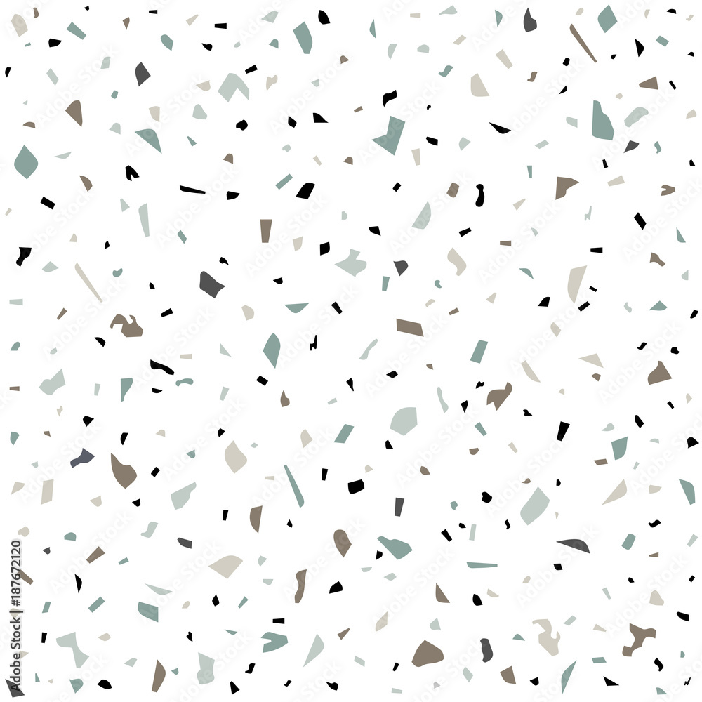 Granite stone terrazzo floor texture. Abstract background, seamless pattern. Vector illustration. 
