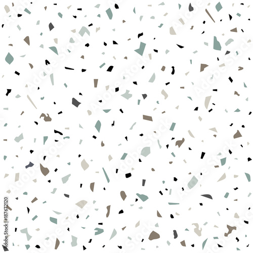 Granite stone terrazzo floor texture. Abstract background, seamless pattern. Vector illustration. 