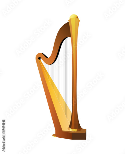 Vector Illustration of Harp