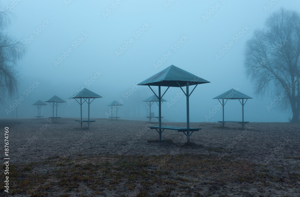 Fototapeta premium Fog on the beach