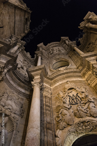 Historical cathedral in Spanish Old Town cathedral La Seu de Valencia.