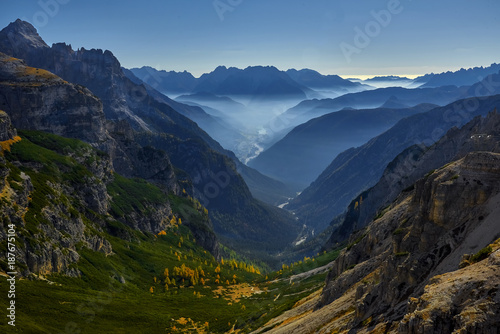 Parco naturale Tre Cime, at the back is located Tre Cime di Lavaredo