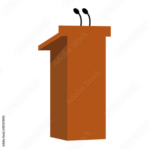 Isolated wooden lectern