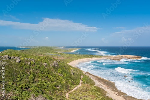 Guadeloupe  panorama from the pointe des Chateaux  beautiful seascape of the island  