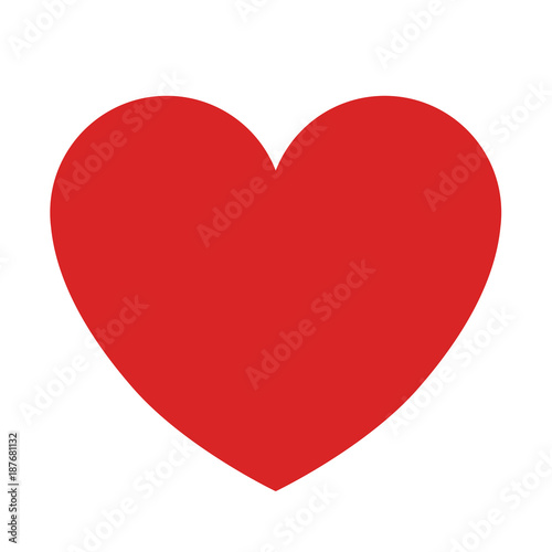 Plain Red Heart on White Background Vector Illustration 1
