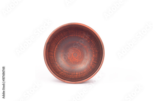 Ceramic bowl isolated on white background photo