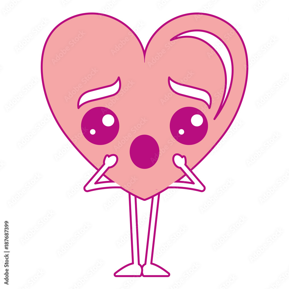 heart love confused kawaii character vector illustration design