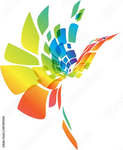 Fantasy abstract colorful bird