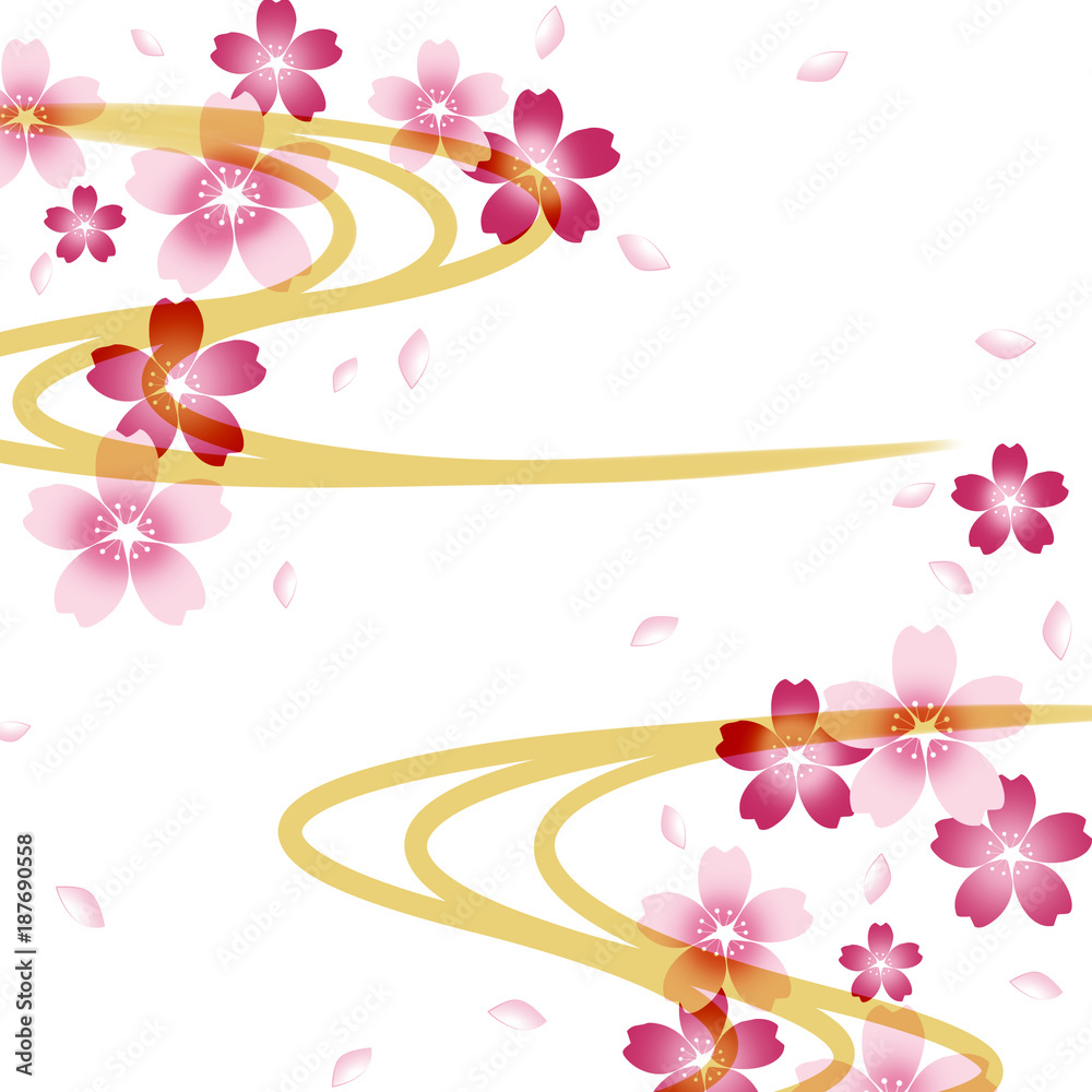 桜 和柄 さくら 和風 花 Stock イラスト Adobe Stock