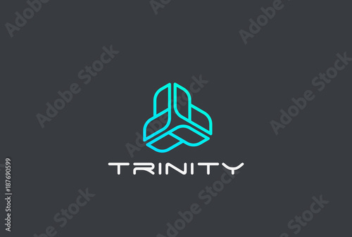Infinity Triangle Logo vector Linear. Technology loop icon