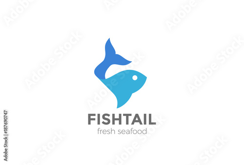 Fish Logo abstract design vector. Seafood shop store restaurant