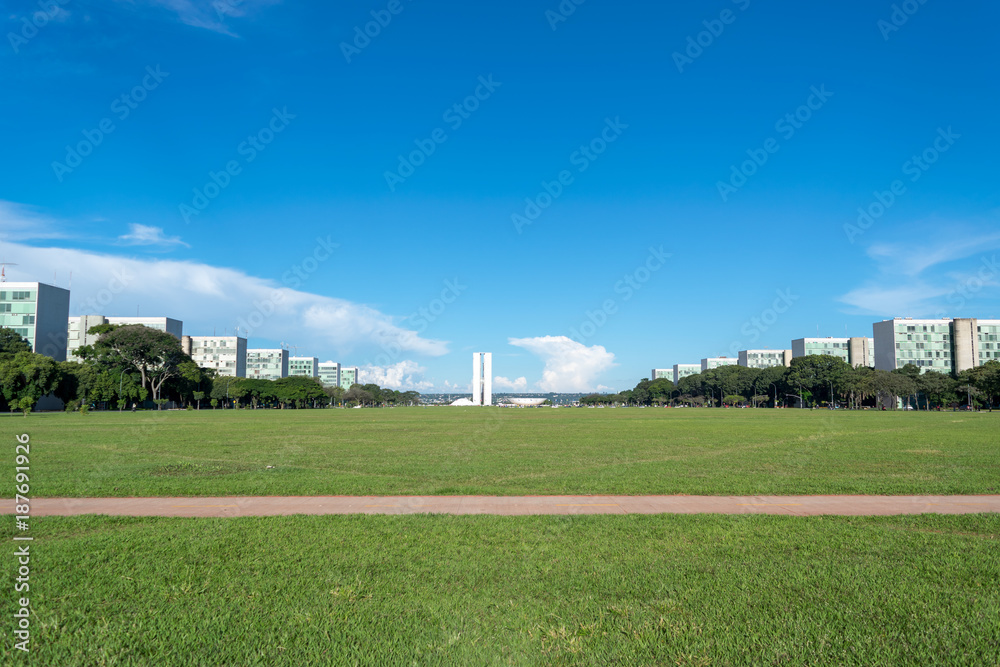 Esplanada dos Ministérios, em Brasilia, Brasil.