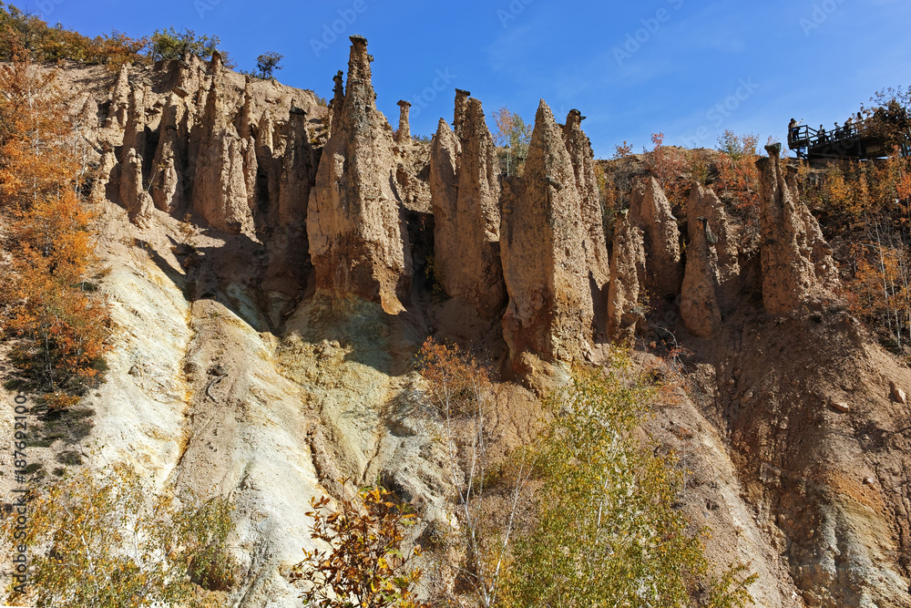 Amazing Autumn Landscape of Rock Formation Devil's town in Radan Mountain, Serbia