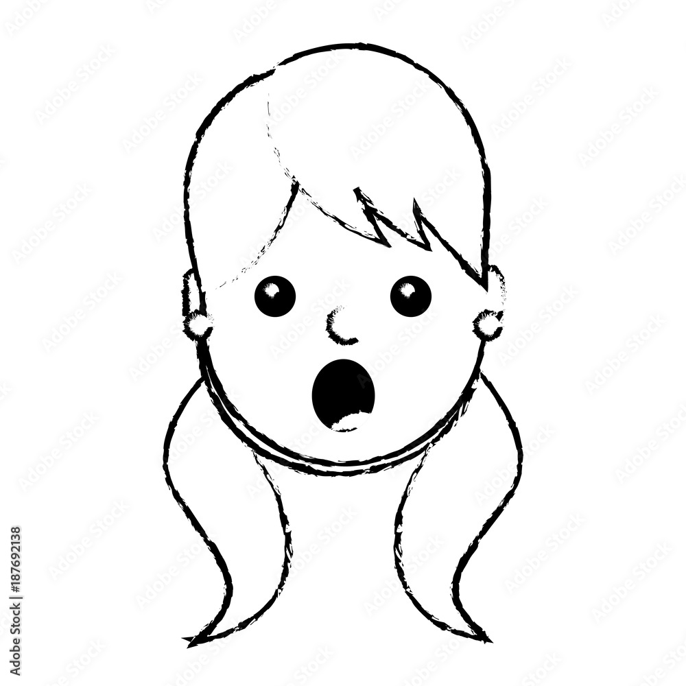 surprised young woman face expression facial vector illustration surprised young woman face expression facial vector illustration