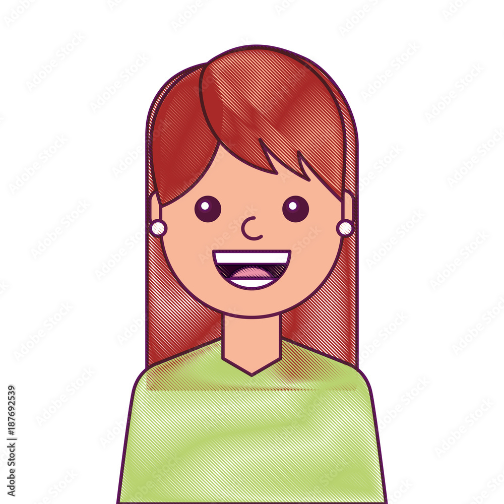 portrait woman face smiling happy expression image vector illustration portrait woman face smiling happy expression image vector illustration