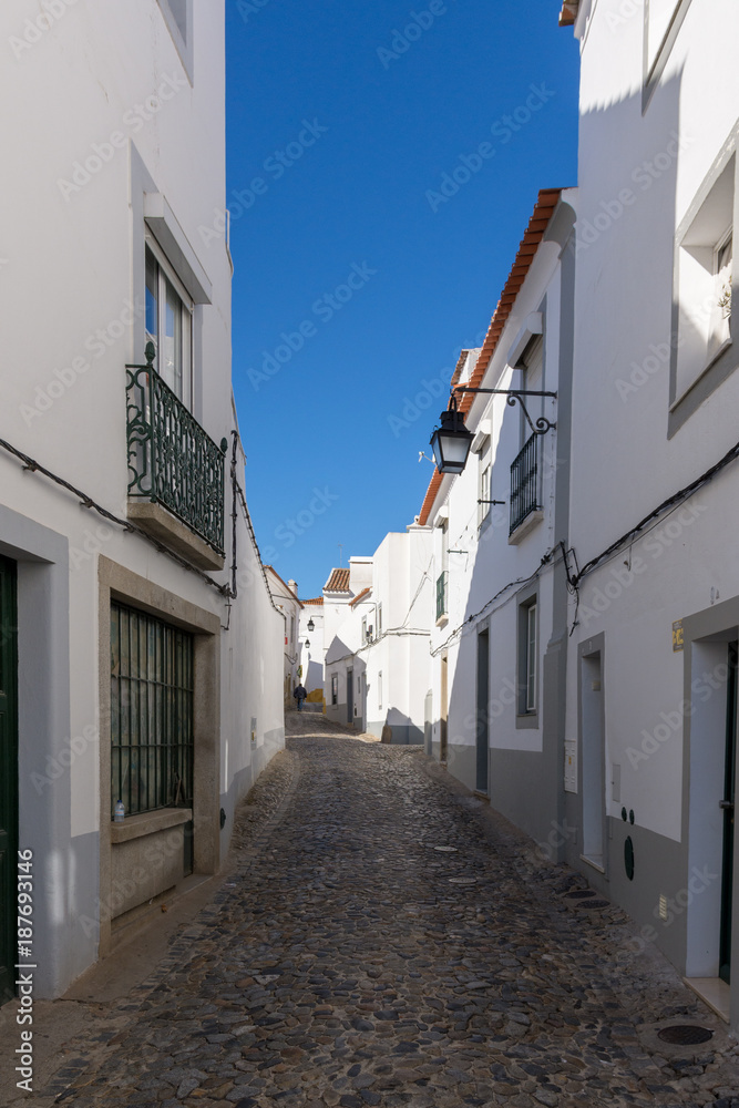 Ruas da Cidade de Evora, em Portugal, em dezembro de 2017