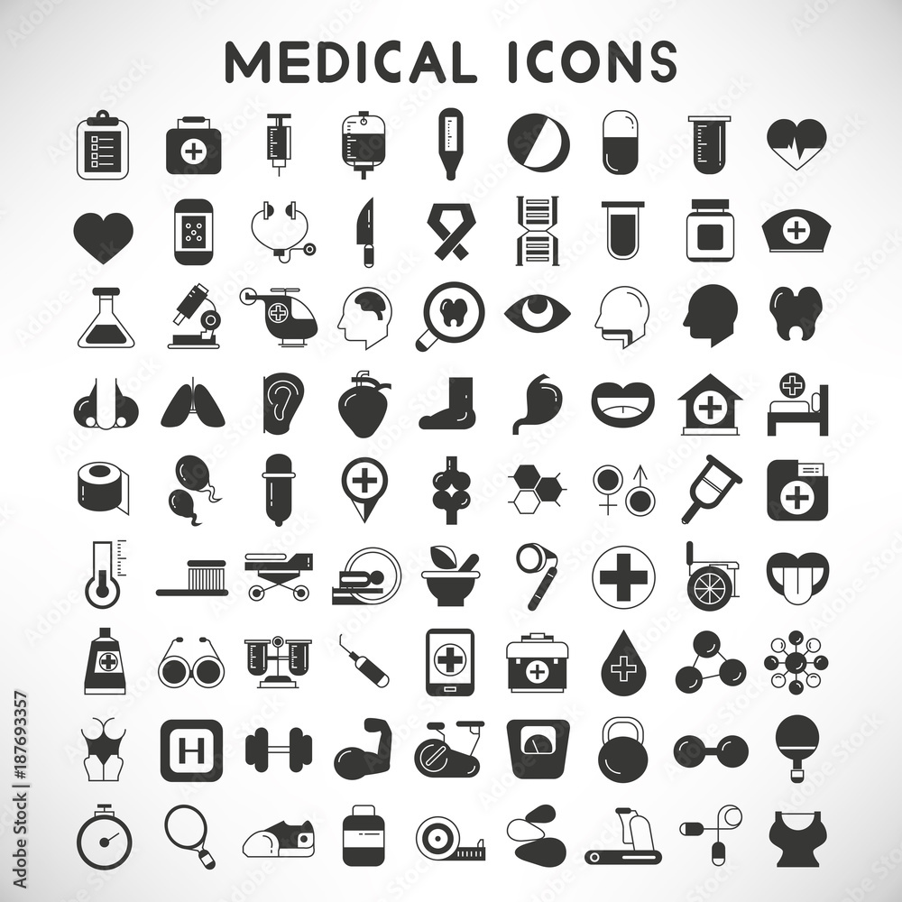 medical icons set