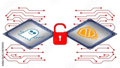 Photos Illustration of cyber security concept on meltdown and spectre attacks