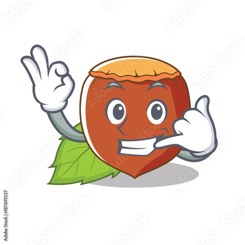 Call me hazelnut mascot cartoon style