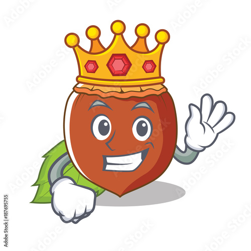 King hazelnut mascot cartoon style