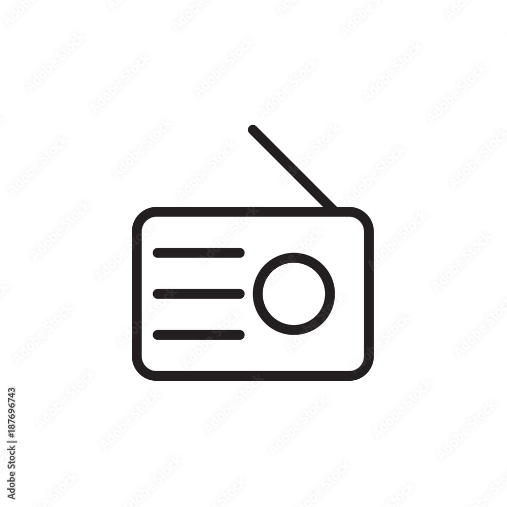 Radio icon in trendy flat style isolated on background. Radio icon in trendy flat style isolated on background.