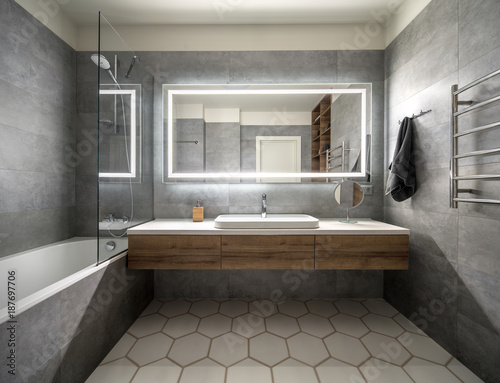 Stylish bathroom in modern style