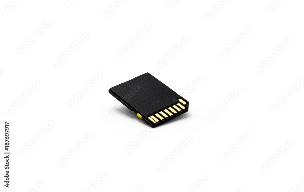 Black SD Card Adapter isolated on white background. Black SD Card Adapter isolated on white background.