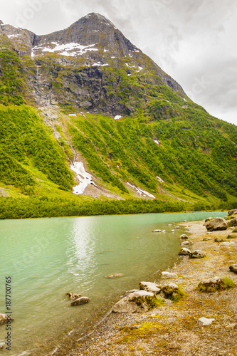 Mountains area and lake in Norway
