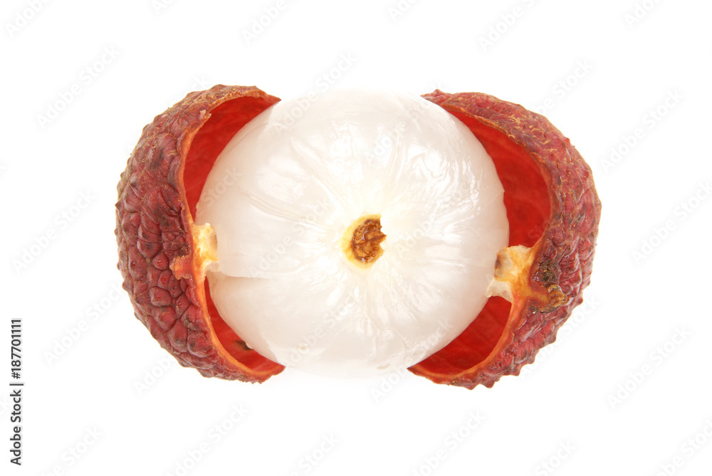 Fresh litchi on white background Fresh litchi on white background