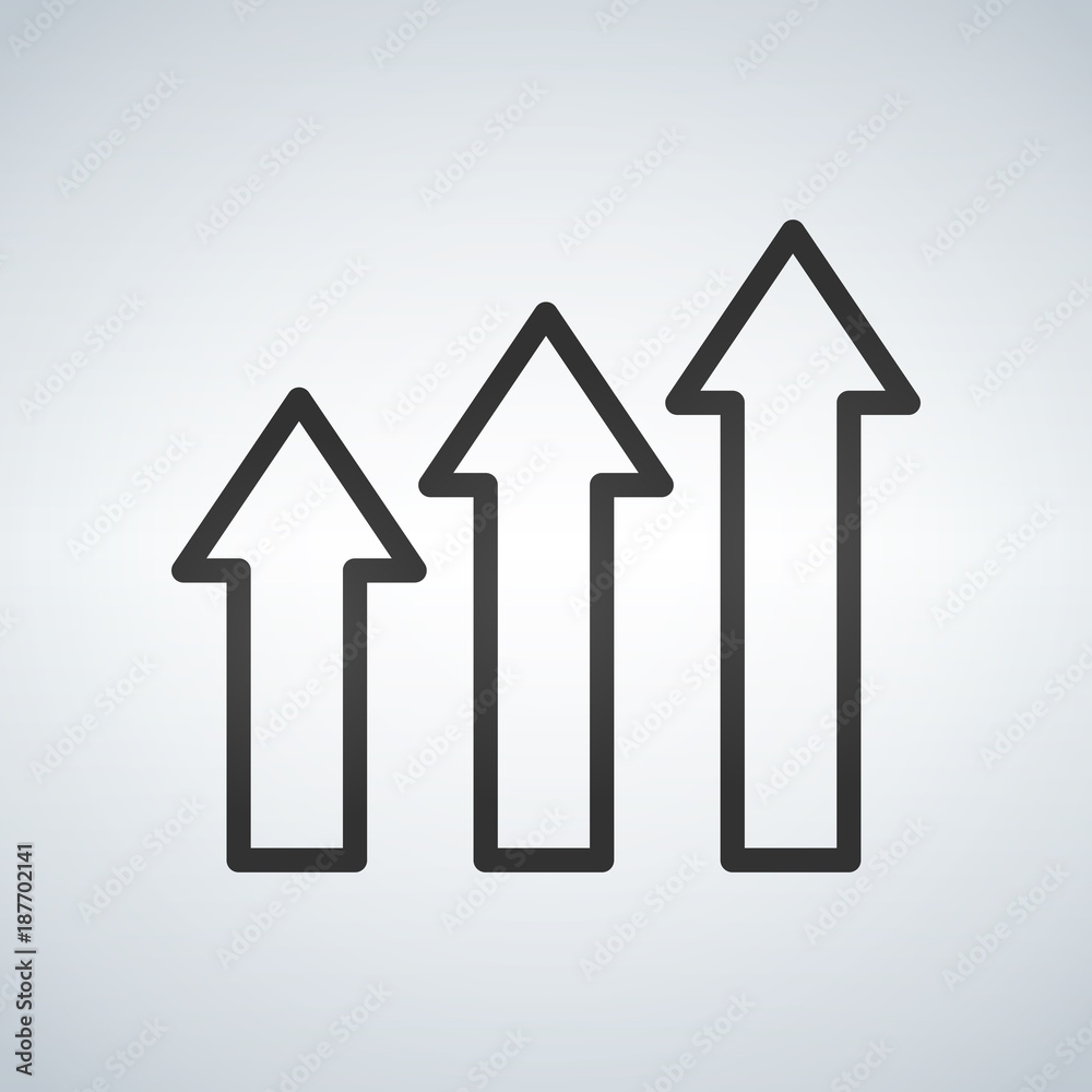 three arrows financial growth over white background vector illustration three arrows financial growth over white background vector illustration