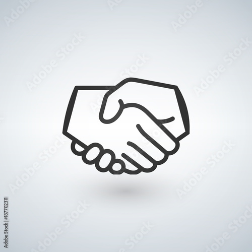 Handshake line icon. Partne...