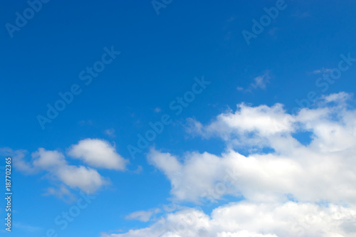 Fototapeta Naklejka Na Ścianę i Meble -  Beautiful Blue Sky Background Template With Some Space for Input Text Message